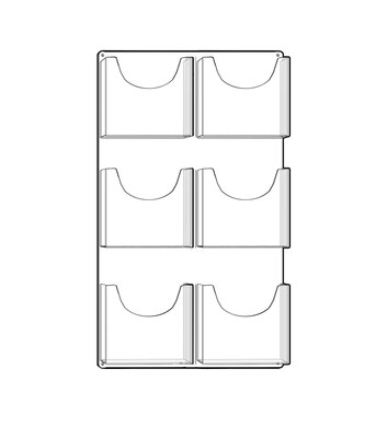 Azar Magazine Holder, 33.6 x 18.8, Vertical, Wall Mounted, Clear Acrylic, 2/Box (252098)