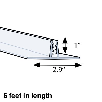 Azar T-Sign Holder 1.87"H x 1.25"W x 72"L,Clear (600061)