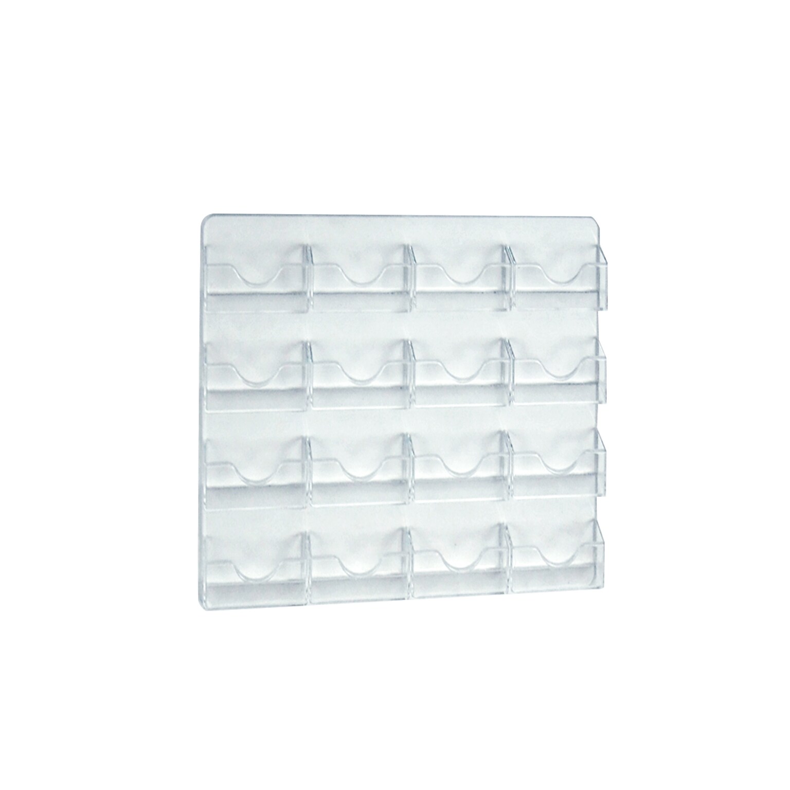 Azar Card Holder, 16 Pocket, , Wall Mounted, Clear Acrylic, 2/Box (252084)