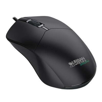 Urban Factory CYCLEE Eco-Designed Ambidextrous Computer Mouse, Black (GWM01UF)