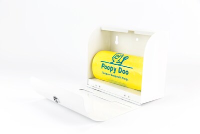 Poopy Doo Diaper Disposal Large Trash Bag Dispenser (PD-DSP-04 WH)