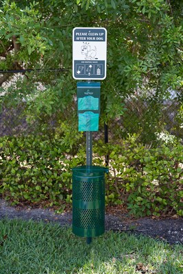 Poopy Pouch 10 Gal Steel Trash Cans With Lid, Green (PP-SD-01-2R400)