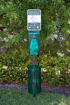 Poopy Pouch Steel Trash Cans with Lid, Green, 10 gal (PP-SD-01-3R200)