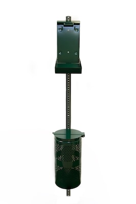 Poopy Pouch 10 Gallon Steel Trash Cans with Lid, Green (PP-H-Kit)