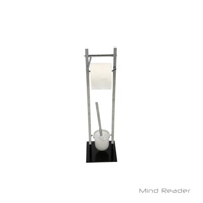 Mind Reader Toilet Paper and Toilet Brush Holder, Silver (TPBRUSH-SIL)