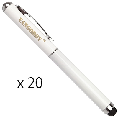 Vangoddy PT_000001150_S Universal Stylus for Tablets and Smartphones, White, 20/Pack