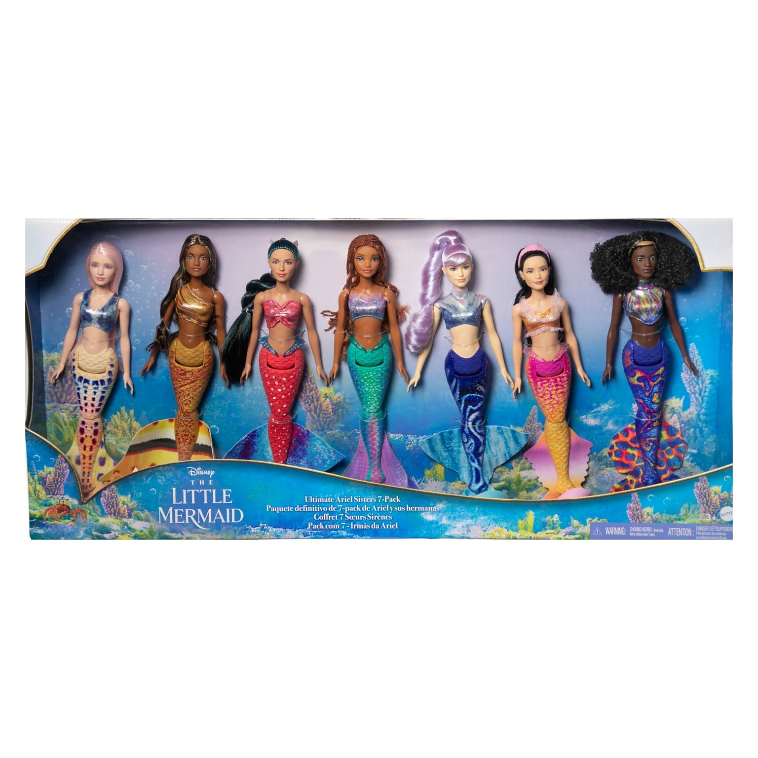Mattel ?Disney The Little Mermaid Scallop Mermaid Sisters, 7/Pack (HLX18)