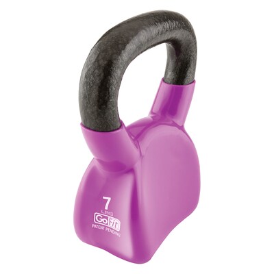 GoFit Purple Contour Kettlebell with DVD, 7 lb. (GF-CKB7)