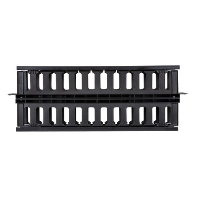 Vericom Plastic Horizontal Double-Finger Duct 2U-Capacity Cable Manager, Black (RAMDFD2)