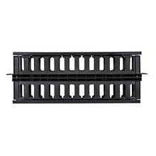 Vericom Plastic Horizontal Double-Finger Duct 2U-Capacity Cable Manager, Black (RAMDFD2)