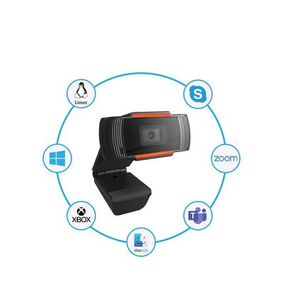 Hypergear HD 1920 x 1080 General Purpose Webcam, 4 Megapixels, Black (HPL15539)