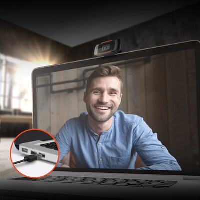 Hypergear HD 1920 x 1080 General Purpose Webcam, 4 Megapixels, Black (HPL15539)