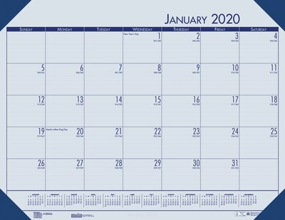 House of Doolittle 2019 Monthly Desk Pad Calendar EcoTones Blue Paper 22 x 17  (HOD12440)