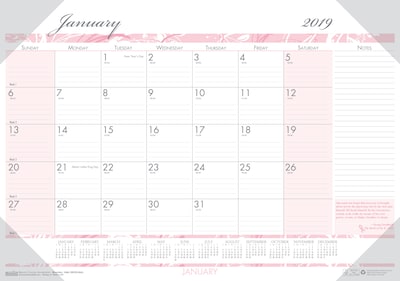 House of Doolittle 2019 Monthly Desk Pad Calendar Breast Cancer Awareness 18.5 x 13 (HOD1466)