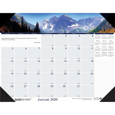 House of Doolittle 2020 Monthly Desk Pad Calendar 22 x 17, Earthscapes Mountains of the World (HOD176)