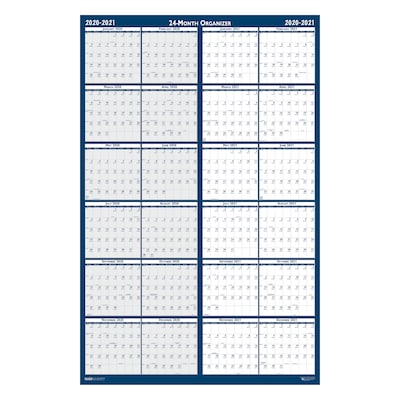 House of Doolittle 2019 Laminated Wipe Off Wall Calendar Two Year Classic Reversible 24 x 37  (HOD3694)