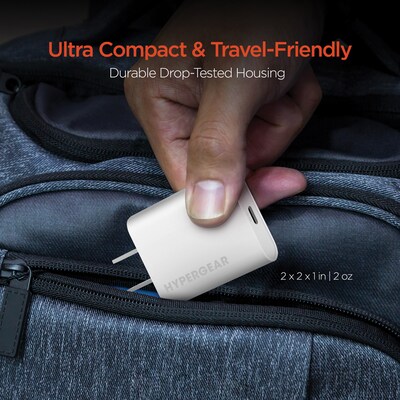 HyperGear 20-Watt Power Delivery USB-C Wall Charger, White (15389)