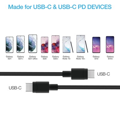 Naztech 20-Watt Power Delivery USB-C Wall Charger & 4-ft. USB-C Cable, Black (15397)