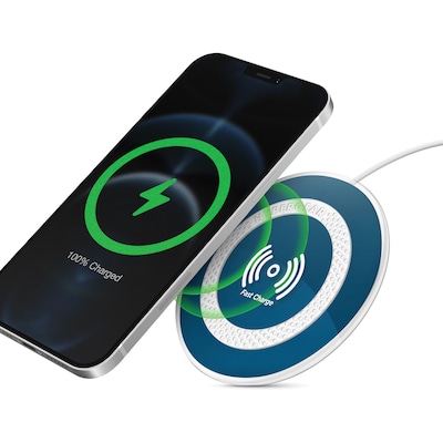 HyperGear ChargePad Pro 15-Watt Wireless Fast-Charger Pad, Blue (15433)