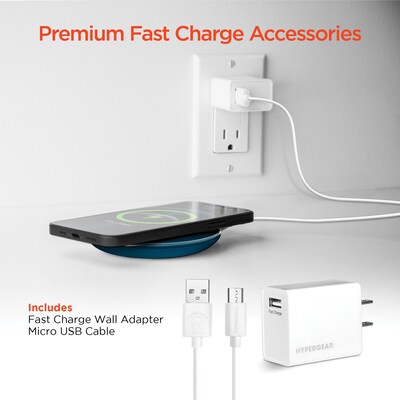 HyperGear ChargePad Pro 15-Watt Wireless Fast-Charger Pad, Blue (15433)