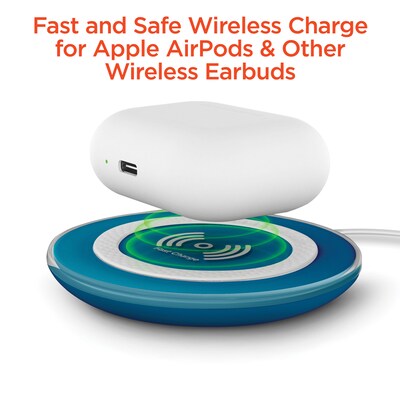 HyperGear ChargePad Pro 15-Watt Wireless Fast-Charger Pad, Blue (15433)