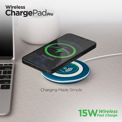 HyperGear ChargePad Pro 15-Watt Wireless Fast-Charger Pad, Blue (15433)