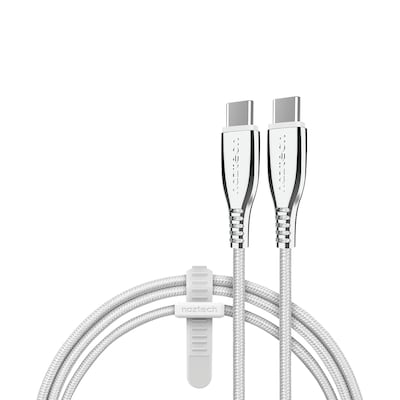 Naztech Titanium USB-C to USB-C Braided Charging Cable, 6-ft., White (15502)