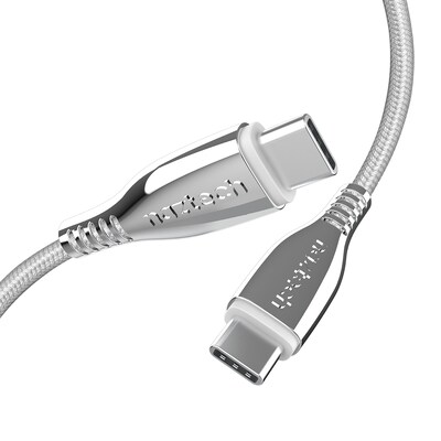 Naztech Titanium USB-C to USB-C Braided Charging Cable, 6-ft., White (15502)