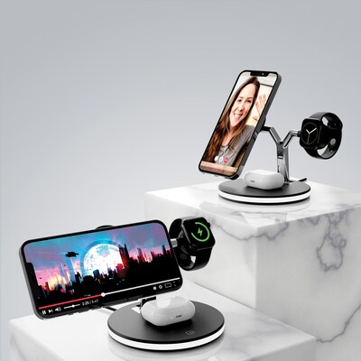 HyperGear MaxCharge 3-in-1 Wireless Charging Stand, Black (15515)