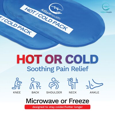 AllSett Health Reusable Hot and Cold Gel Packs for Injuries, 4-Pack (ASH0121)