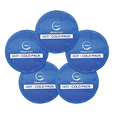 AllSett Health Reusable Hot and Cold Round Gel Packs for Injuries, 5-Pack (ASH01213)