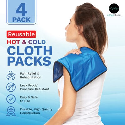 AllSett Health XXL Reusable Hot and Cold Gel Packs for Injuries, 4-Pack (ASH07)