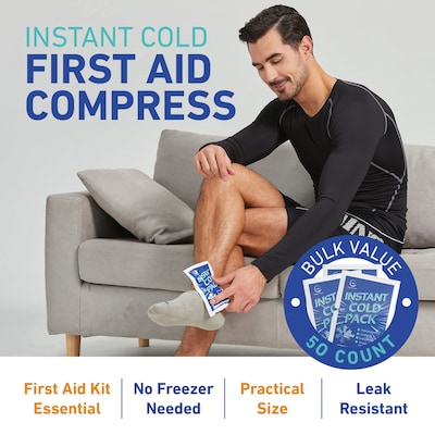 AllSett Health Instant Disposable Cold Pack, 50-Pack (ASH10050)