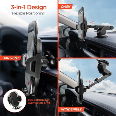 HyperGear 3-in-1 Phone Mount Kit, Black (15289)