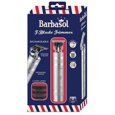 Barbasol Rechargeable Zero-Gapped T-Blade Trimmer, Black (CBT1-6002-SLV)