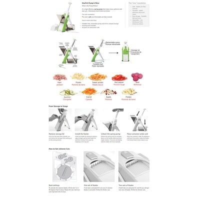 Starfrit Pump'N'Slice Chopper and Slicer, White (092935-003-0000)