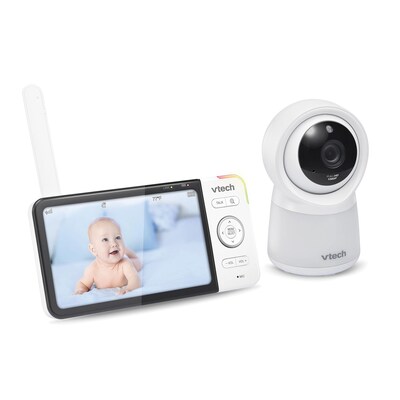 VTech Smart Wi-Fi 1080p Video Baby Monitor System with 5-In. Display, Night-Light & Remote Access, White (RM5754HD)