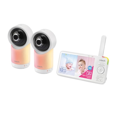 VTech Smart Wi-Fi 1080p 2-Camera 360°-Pan-and-Tilt Video Baby Monitor System, White (RM5766-2HD )