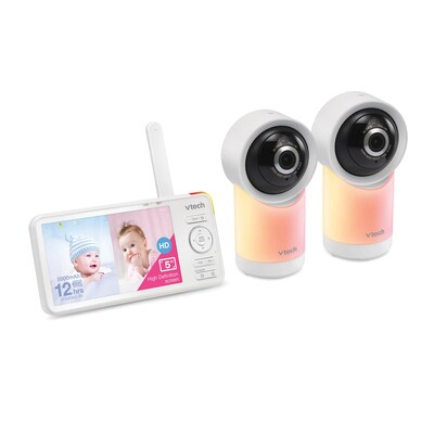VTech Smart Wi-Fi 1080p 2-Camera 360°-Pan-and-Tilt Video Baby Monitor System, White (RM5766-2HD )