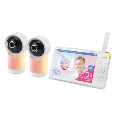 VTech Smart Wi-Fi 1080p 2-Camera 360°-Pan-and-Tilt Video Baby Monitor System, White (RM7766-2HD )