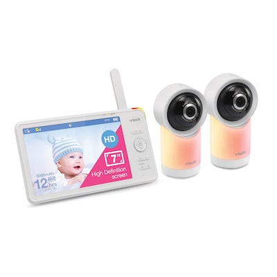 VTech Smart Wi-Fi 1080p 2-Camera 360°-Pan-and-Tilt Video Baby Monitor System, White (RM7766-2HD )
