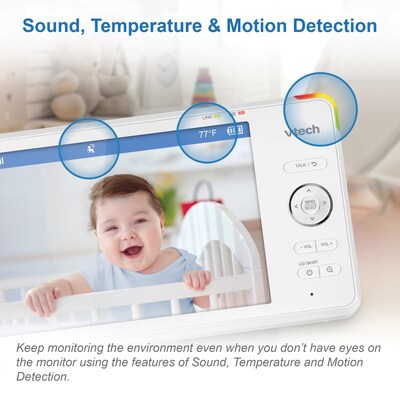 VTech Smart Wi-Fi 1080p 2-Camera 360°-Pan-and-Tilt Video Baby Monitor System, White (RM7766-2HD )