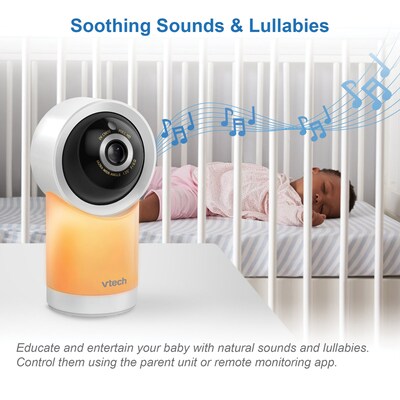 VTech Smart Wi-Fi 1080p 2-Camera 360°-Pan-and-Tilt Video Baby Monitor System, White (RM7766-2HD )