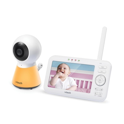 VTech 1080p Video Baby Monitor System with 5-In. Display & Adaptive Night-Light, White (VM5254)