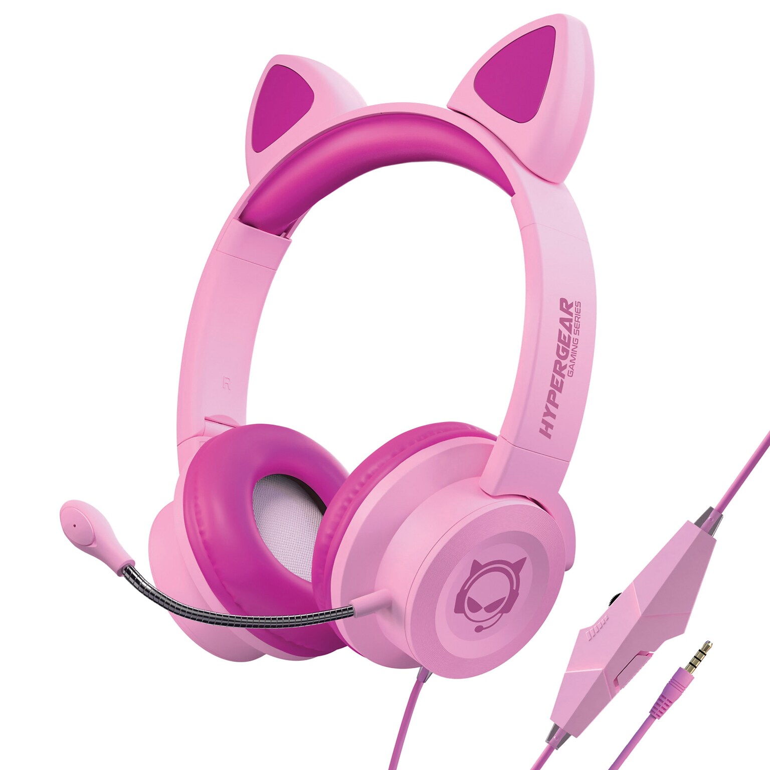 HyperGear Kombat Kitty Gaming Headset for Kids, 3.5mm, Pink (15554)