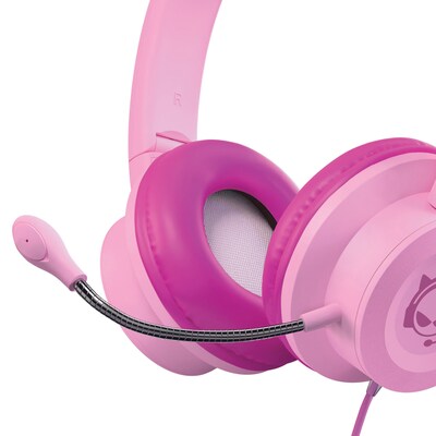 HyperGear Kombat Kitty Gaming Headset for Kids, 3.5mm, Pink (15554)