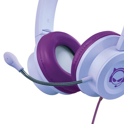 HyperGear Kombat Kitty Gaming Headset for Kids, 3.5mm, Purple (15555)