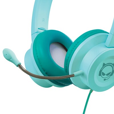 HyperGear Kombat Kitty Gaming Headset for Kids, 3.5mm, Teal (15556)