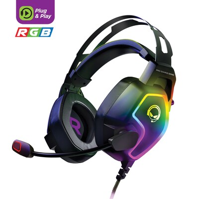 HyperGear SoundRecon RGB LED Professional Gaming Headset, 3.5mm, Black (15596)