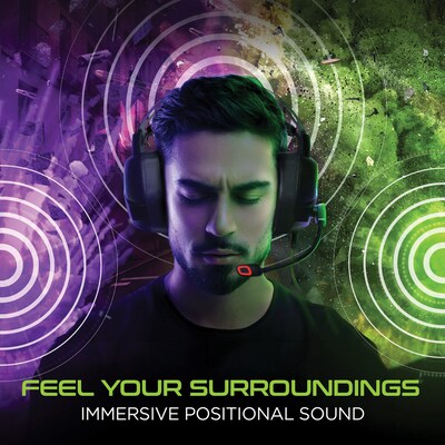 HyperGear SoundRecon RGB LED Professional Gaming Headset, 3.5mm, Black (15596)